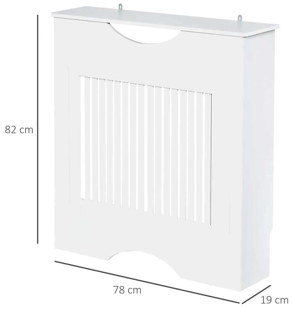 Cobertura Radiador 78x19x82cm Cobertura Radiador de MDF Moderno com Prateleira Carga 10kg e Dispositivo Anti Rolamento para Sala de Estar Dormitório B