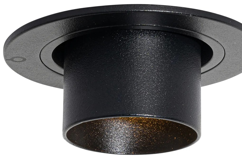 Conjunto de 6 focos embutidos pretos GU10 35mm redondos inclináveis - Installa Moderno
