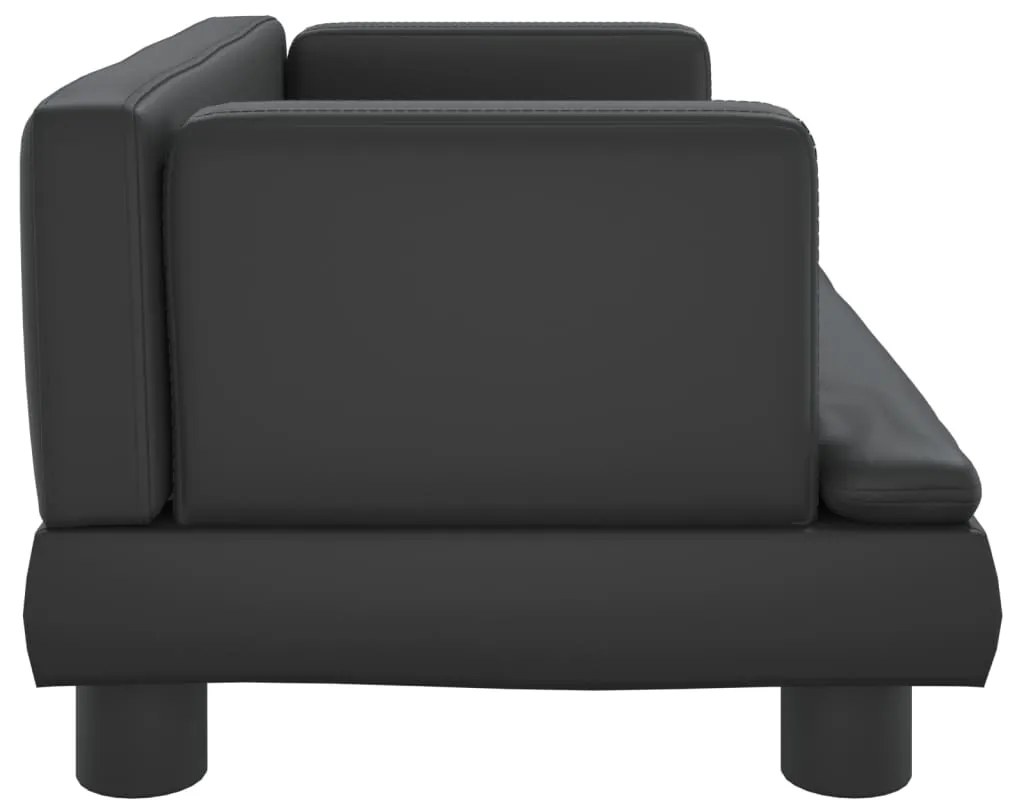 Sofá infantil 60x40x30 cm couro artificial preto