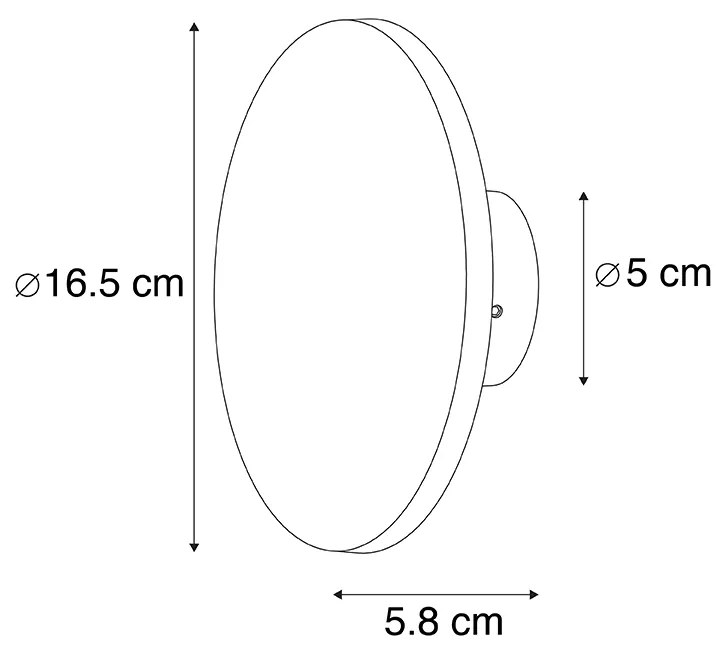 Candeeiro de parede design cinzento 16,5 cm com LED - Skyf Moderno,Design