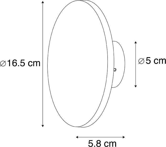 Candeeiro de parede design cinzento 16,5 cm com LED - Skyf
