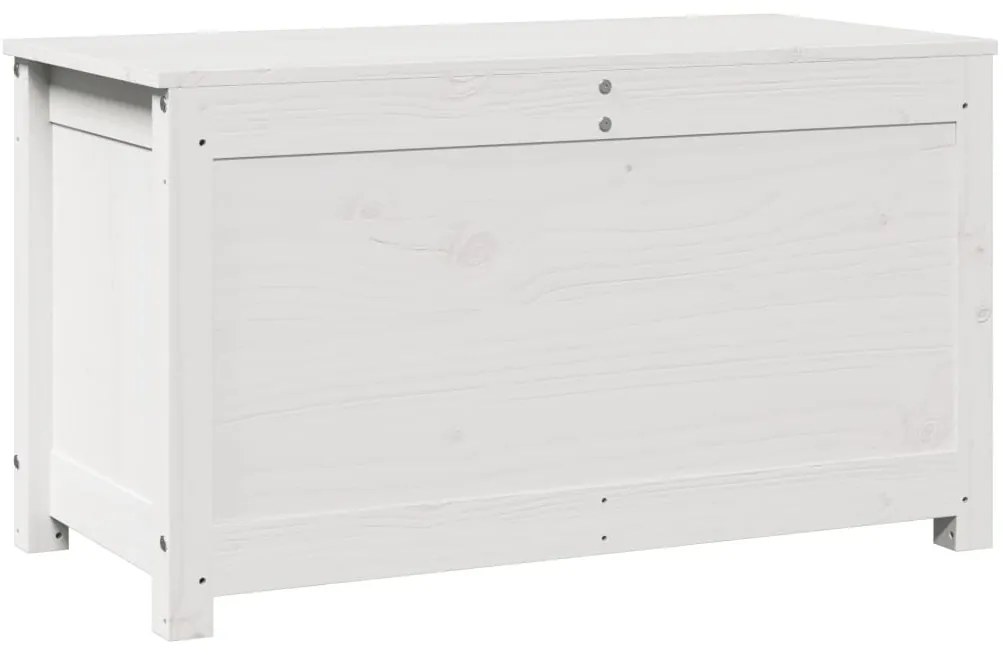 Caixa de arrumação 80x40x45,5 cm madeira de pinho maciça branco