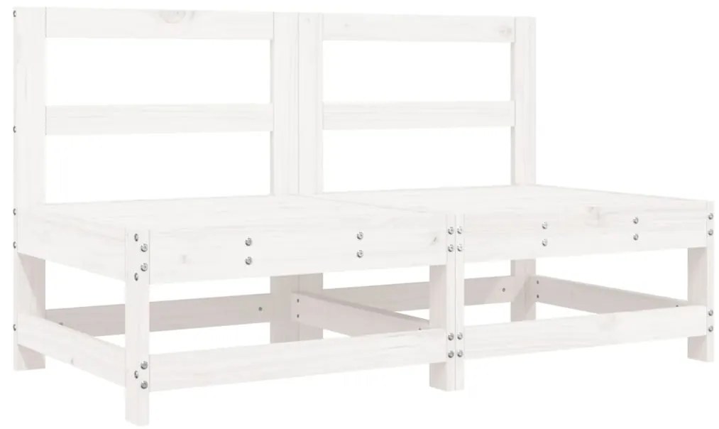 6 pcs conjunto lounge de jardim pinho maciço branco