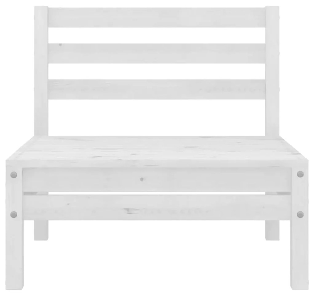 4 pcs conjunto lounge de jardim pinho maciço branco