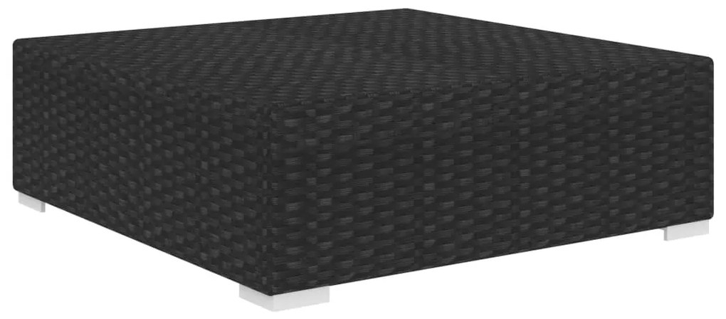 Apoio de pés seccional c/ almofadão 1 pc vime PE preto