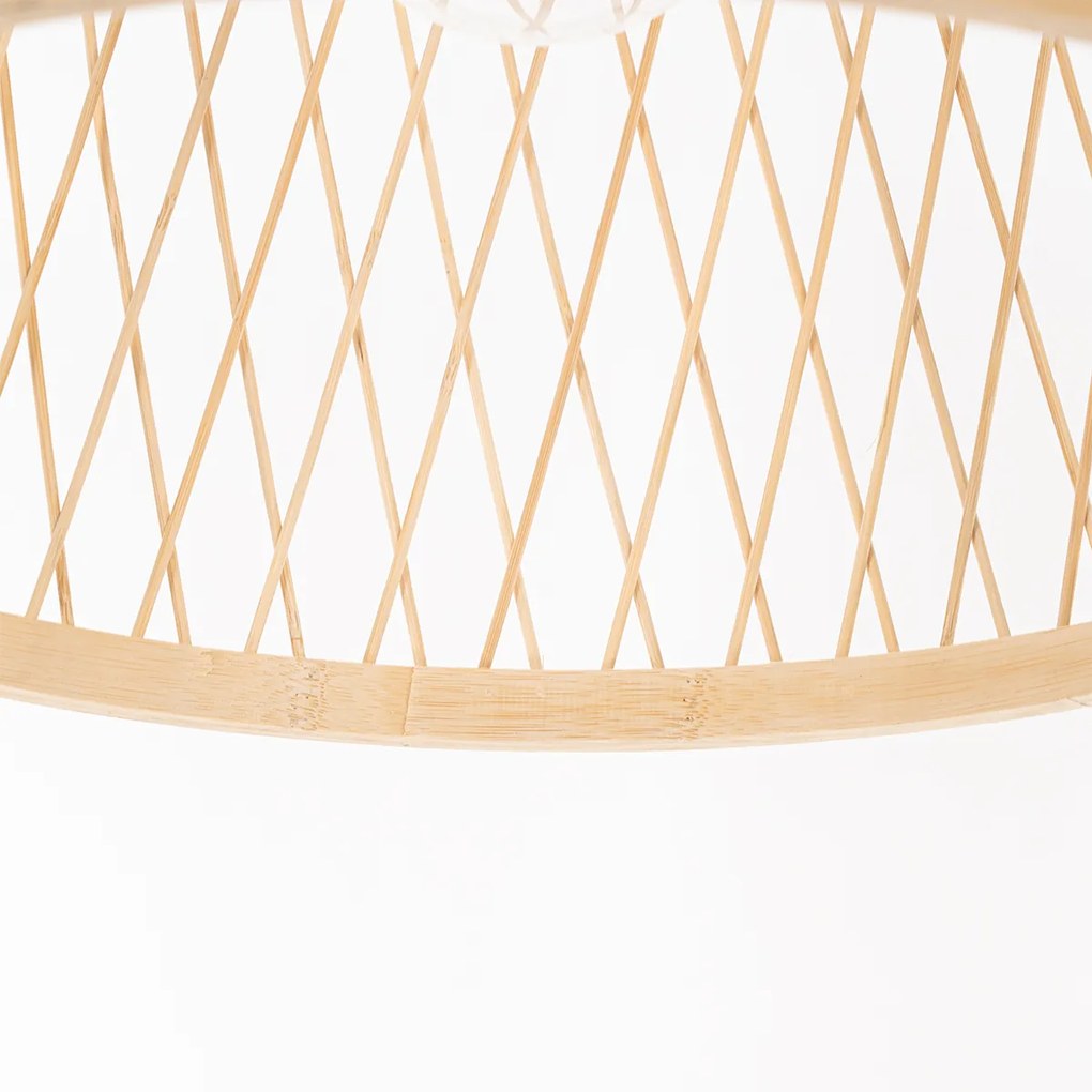 Candeeiro de suspensão rústico de exterior em vime 40 cm - Calamus Rústico