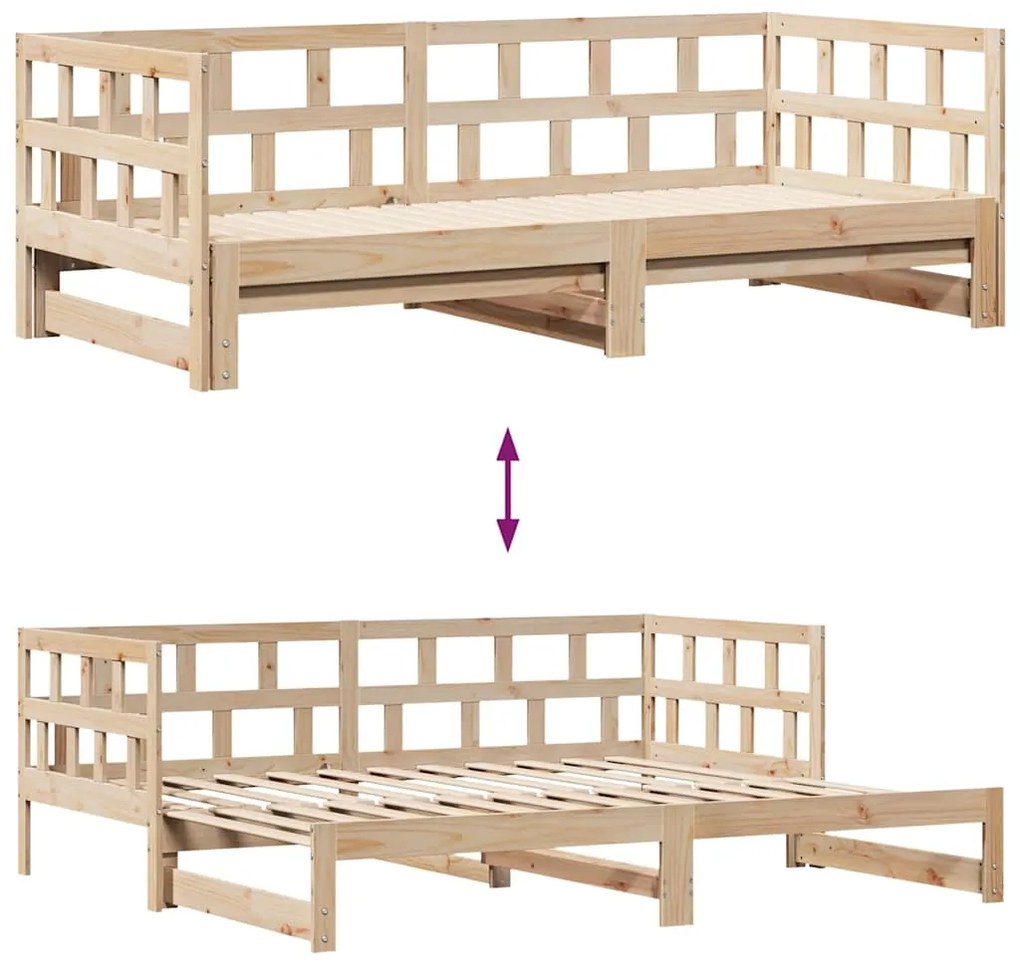 Sofá-cama com gavetão e gavetas sem colchão 90x200 cm