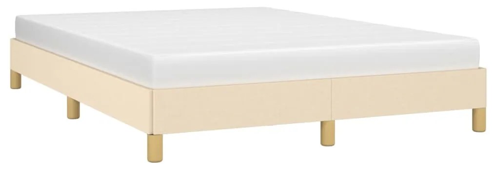 Estrutura de cama sem colchão 140x190 cm tecido cor creme