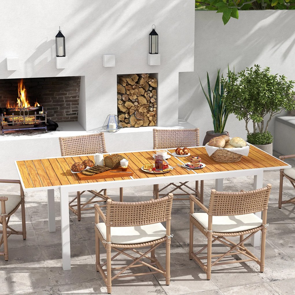 Mesa de Jardim Extensível Mesa de Jantar Exterior Mesa de Terraço Reta