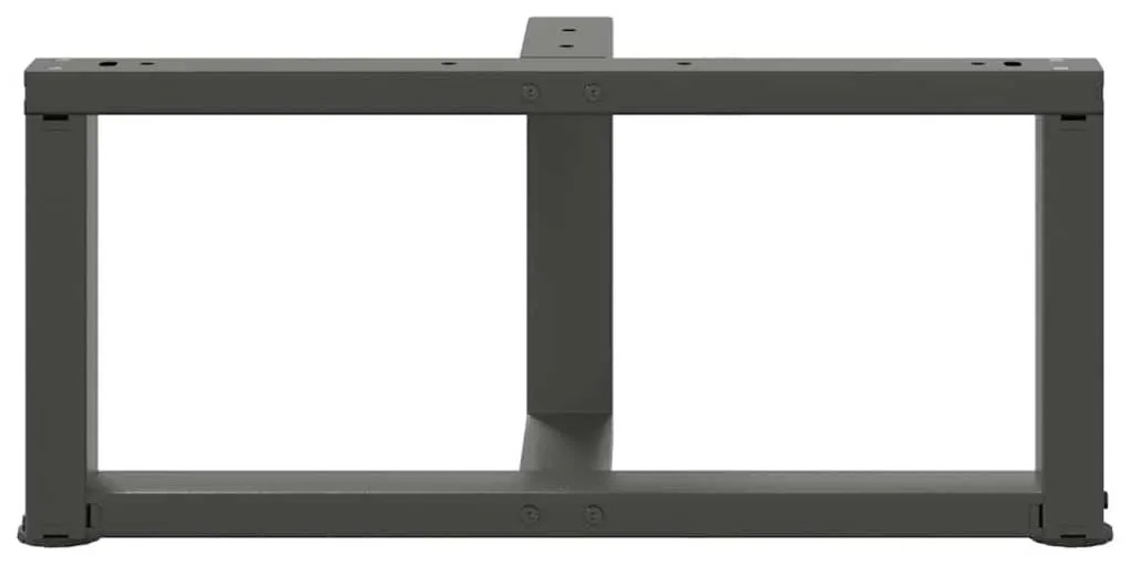 Pés para mesa de centro em forma de T, 2 peças, antracite, 60x25x(30-3