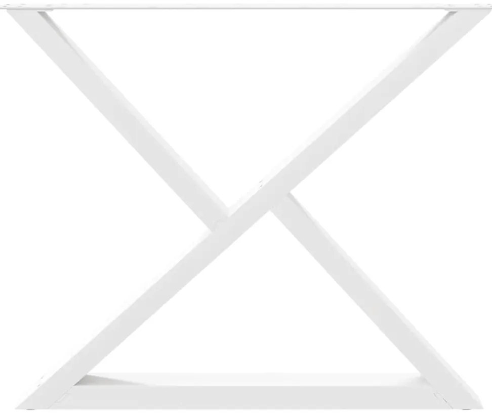 Pés para mesa de jantar 2 peças, branco, 90x(72-73,3) cm, aço