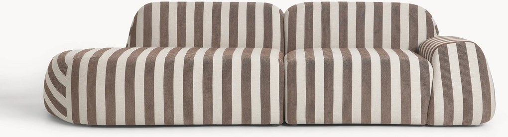 Módulo com chaise longue em teddy Wolke (3 lugares)