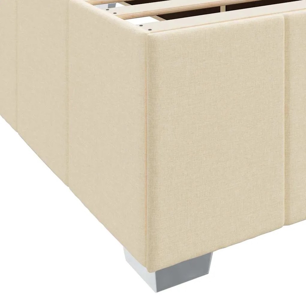 Estrutura da Cama Creme 160 x 200 cm tecido