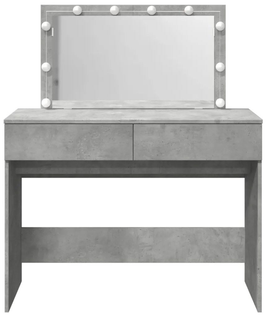 Toucador com LEDs 100x40x120 cm cinzento cimento