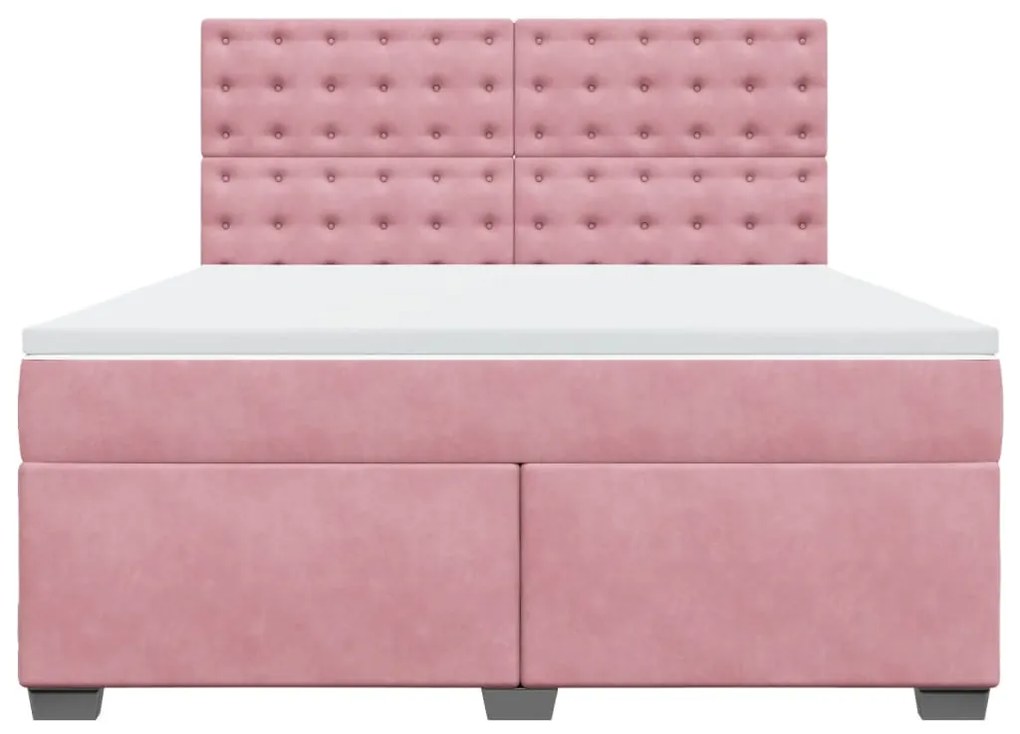 Cama com molas/colchão 180x200 cm veludo rosa