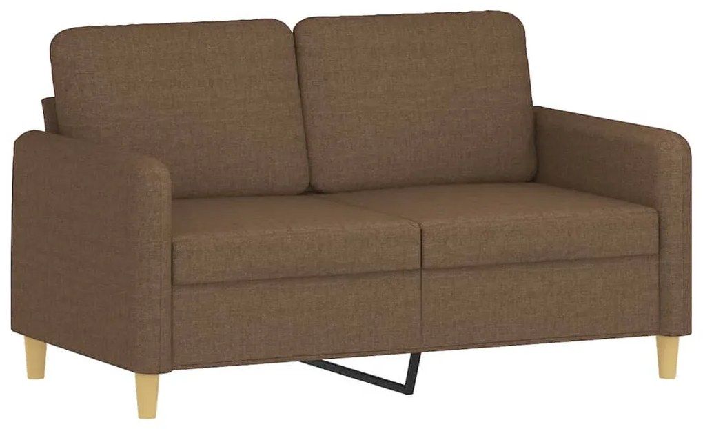 2 pcs conjunto de sofás com almofadas tecido castanho