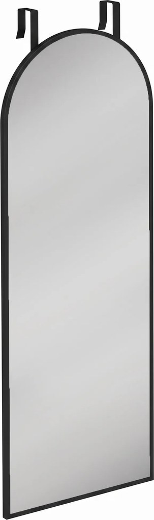 HOMCOM Espelho de Parede 40x110 cm com Design Arqueado e Ganchos Ajustáveis para Porta ou Parede, Preto | Aosom Portugal