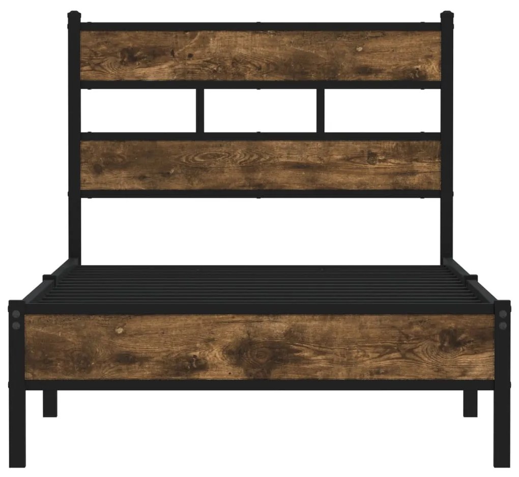 Cama sem colchão com cabeceira 100x190 cm carvalho sonoma