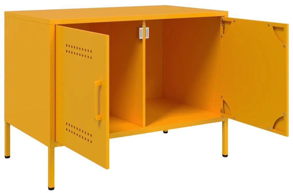 Móveis de TV 2 pcs 68x39x50,5 cm aço amarelo mostarda