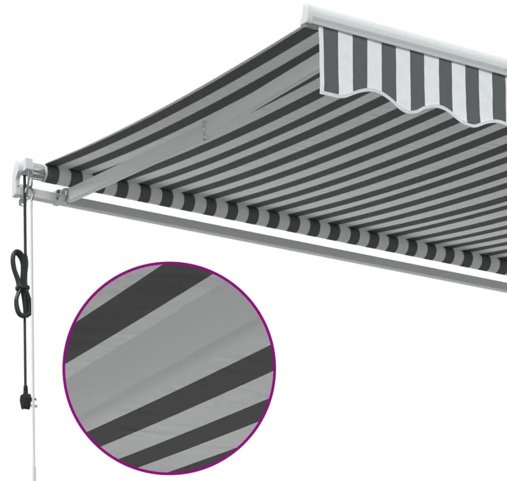 Toldo retrátil automático 450x300 cm antracite e branco