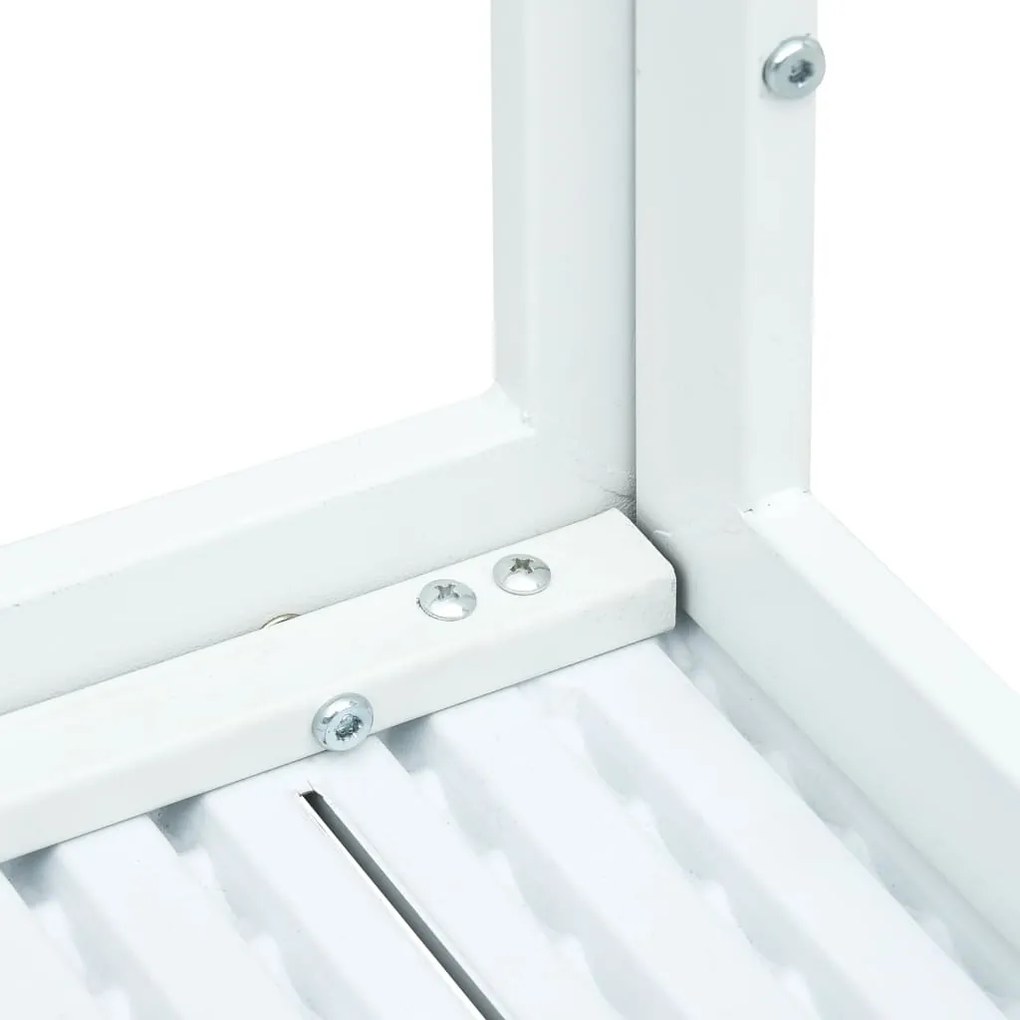 Mesa de centro 78x78x74 cm PEAD aspeto madeira branco