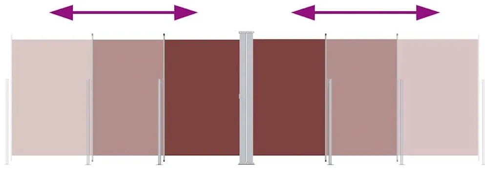 Toldo lateral retrátil 180x600 cm castanho