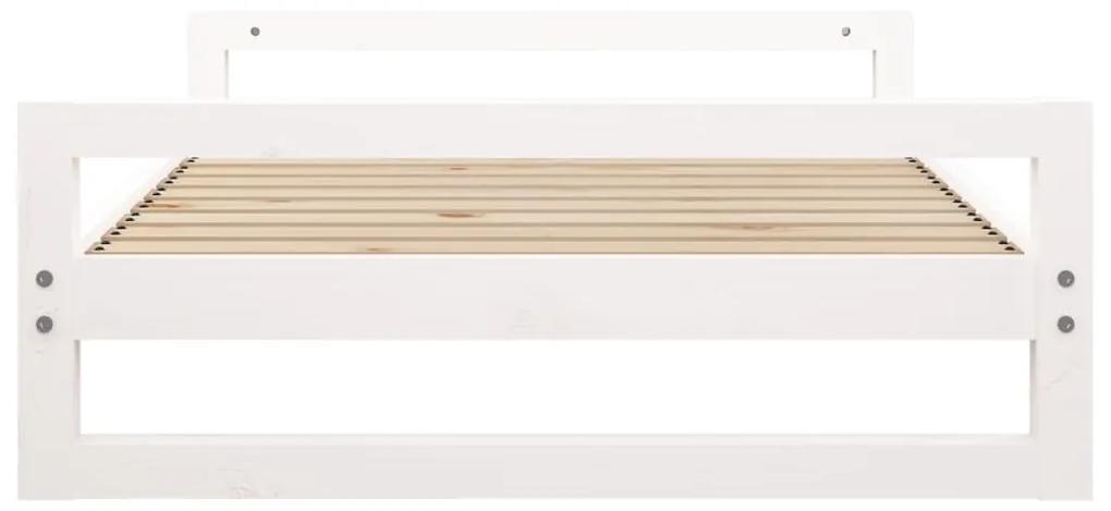 Cama para cães 105,5x75,5x28 cm madeira de pinho maciça branco