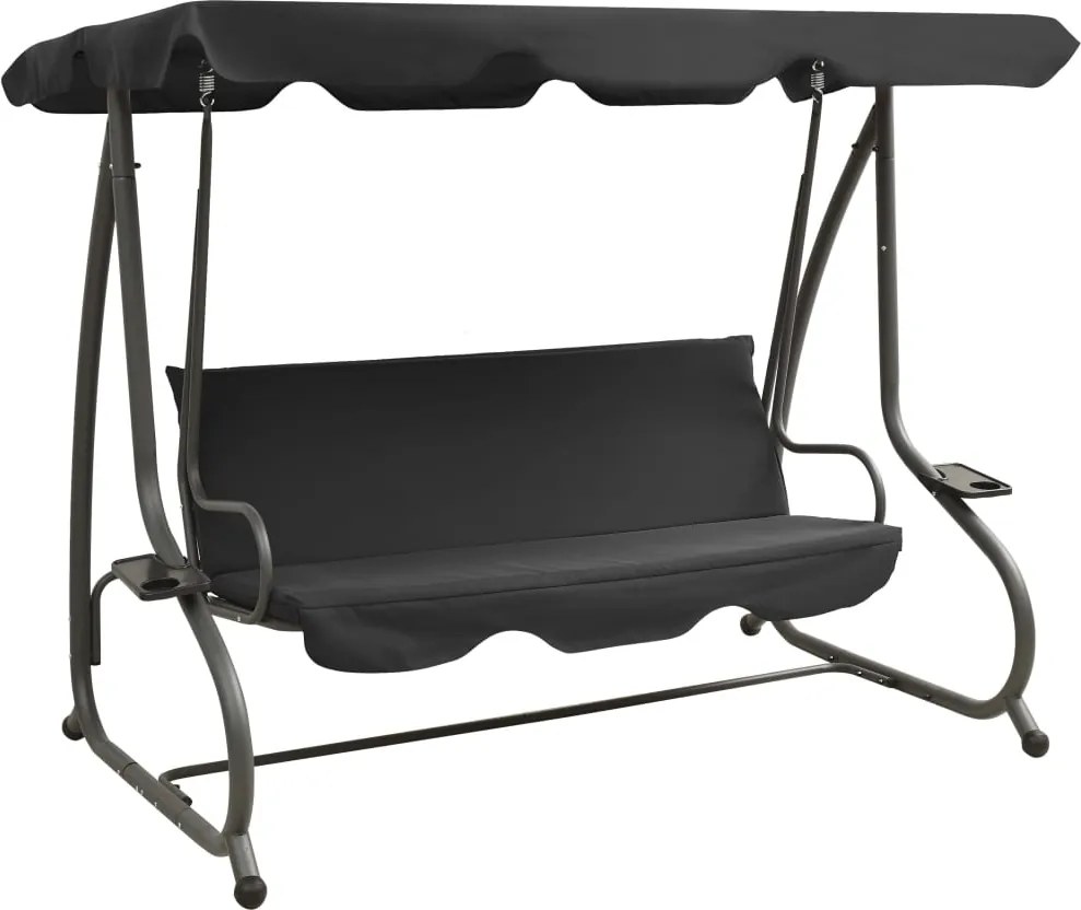 vidaXL Baloiço de jardim com toldo antracite