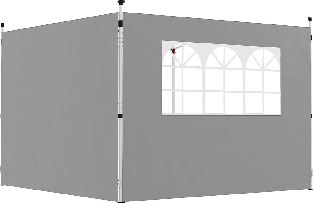 Outsunny Paredes Laterais para Tenda 3x3 m Painéis para Pavilhão com Janela Lote de 2 Tecido Oxford Cinza Claro | Aosom Portugal