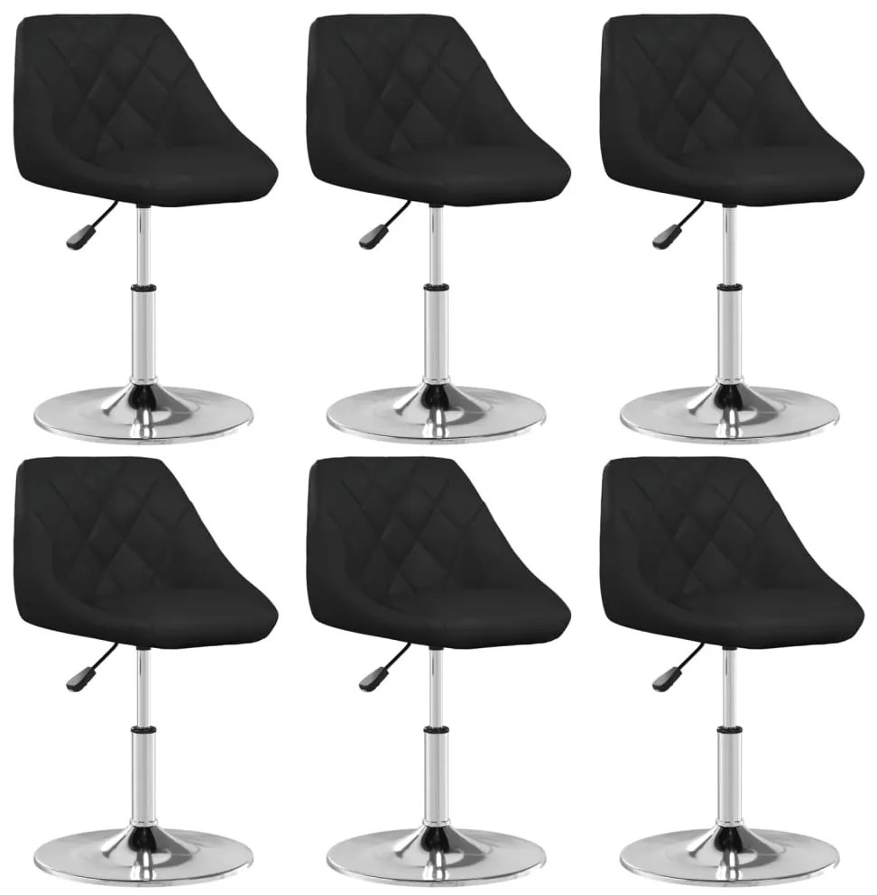 Cadeiras de jantar 6 pcs couro artificial preto
