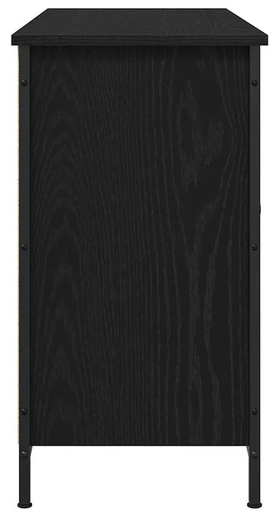 Cabinet de TV Carvalho Negro 101x35x65 cm Madeira Derivada e Aço