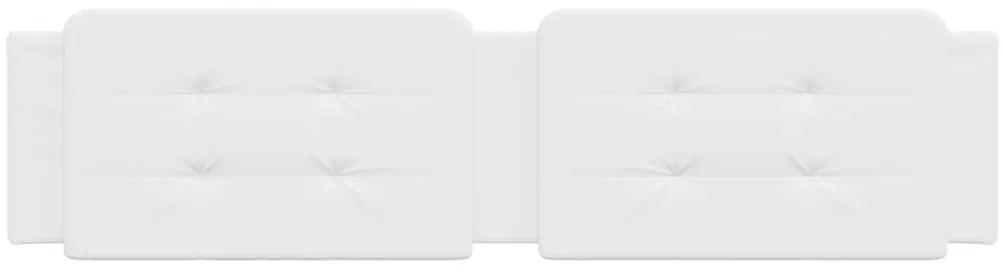 Almofadão de cabeceira 200 cm couro artificial branco