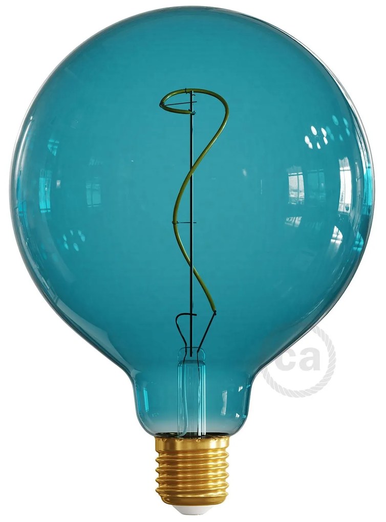 G125 Ocean blue light bulb, Pastel line, vine filament, 4W E27 Dimmable 2200K