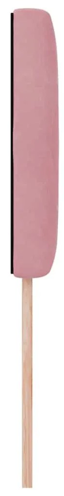Cabeceira LED com botão de cristal em veludo rosa de 90 cm