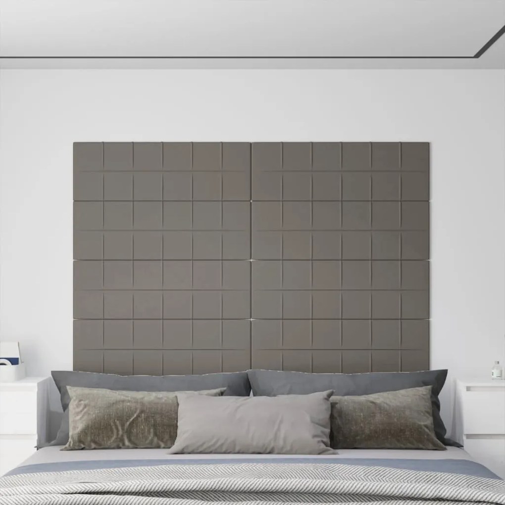 vidaXL Painel de parede 12 pcs 90x30 cm veludo 3,24 m² cinza-claro