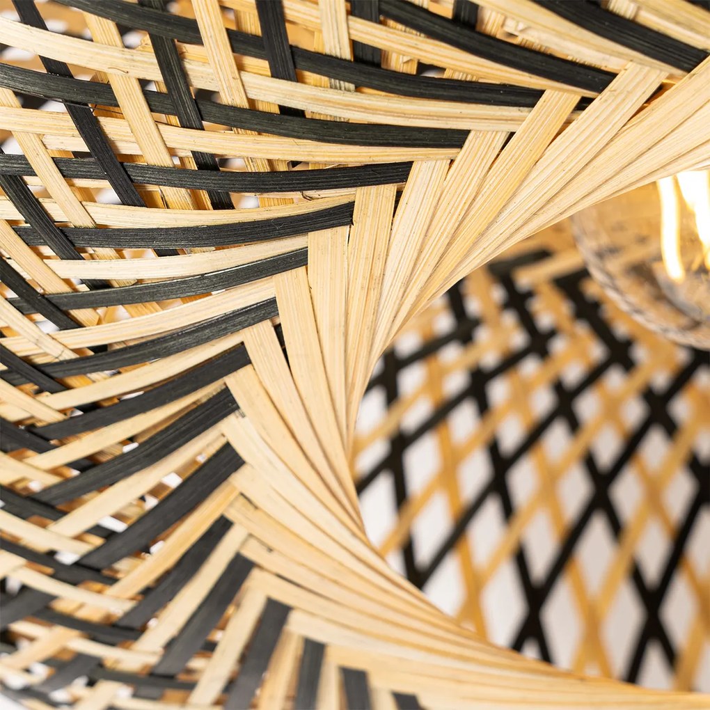 LED Plafon Inteligente Preto Bambu 40 cm incl. Wifi A60 - Ostrava Oriental