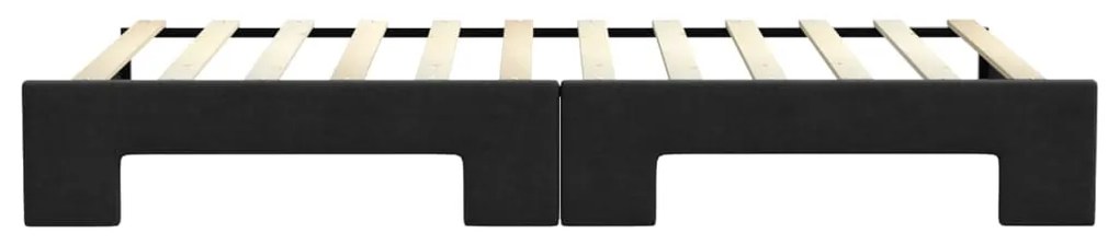 Sofá-cama com gavetão 100x200 cm tecido preto