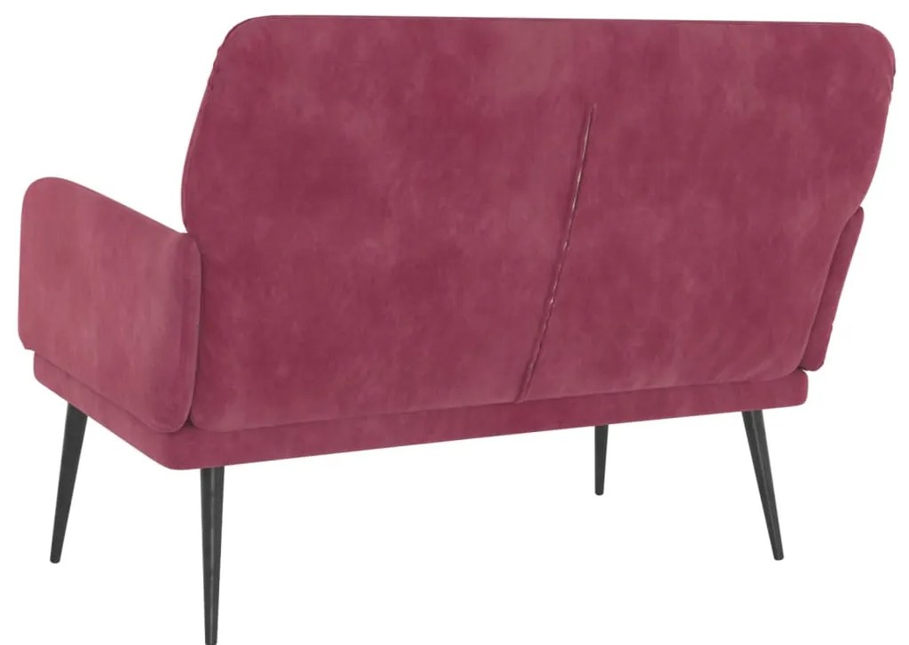 Banco 108x79x79 cm veludo vermelho tinto