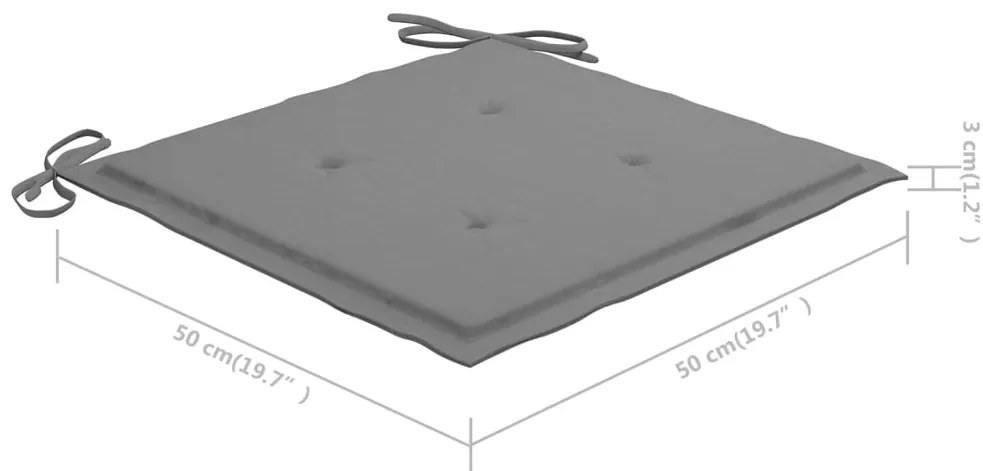 Cadeiras de jardim c/ almofadões 2 pcs teca maciça