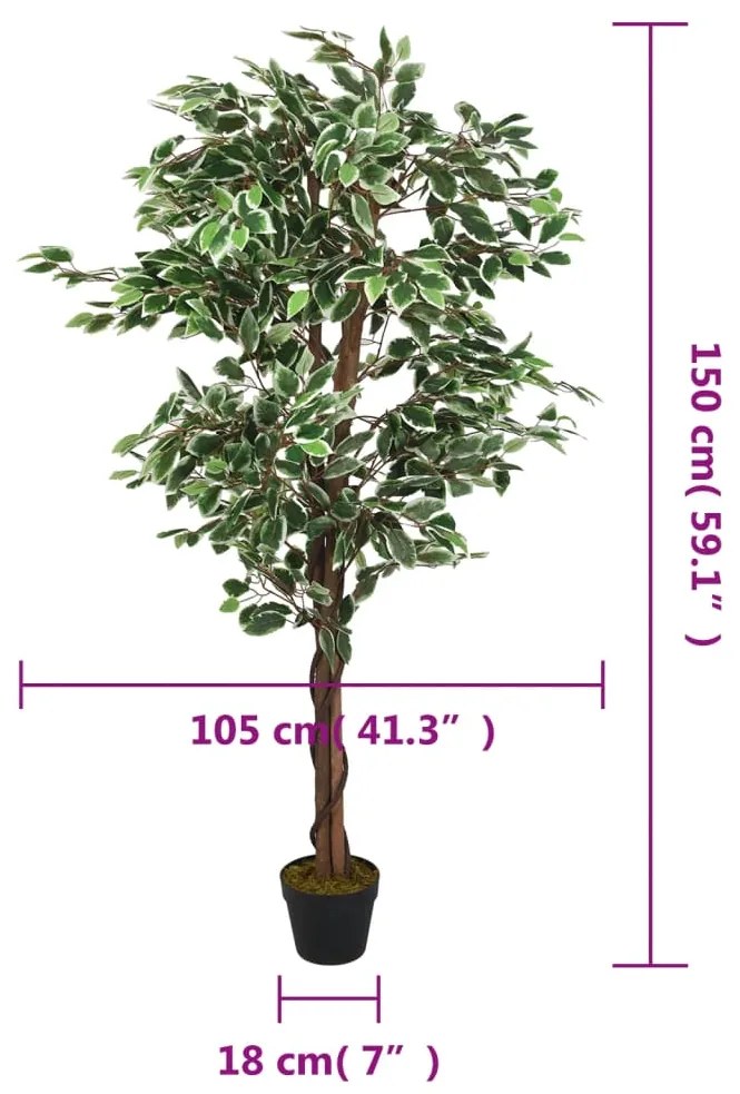 Figueira artificial 756 folhas 150 cm verde