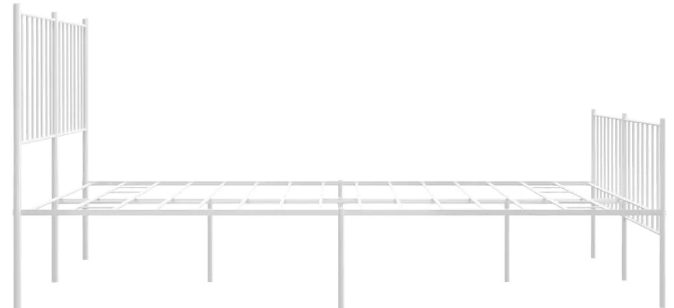 Estrutura de cama com cabeceira e pés 120x200 cm metal branco