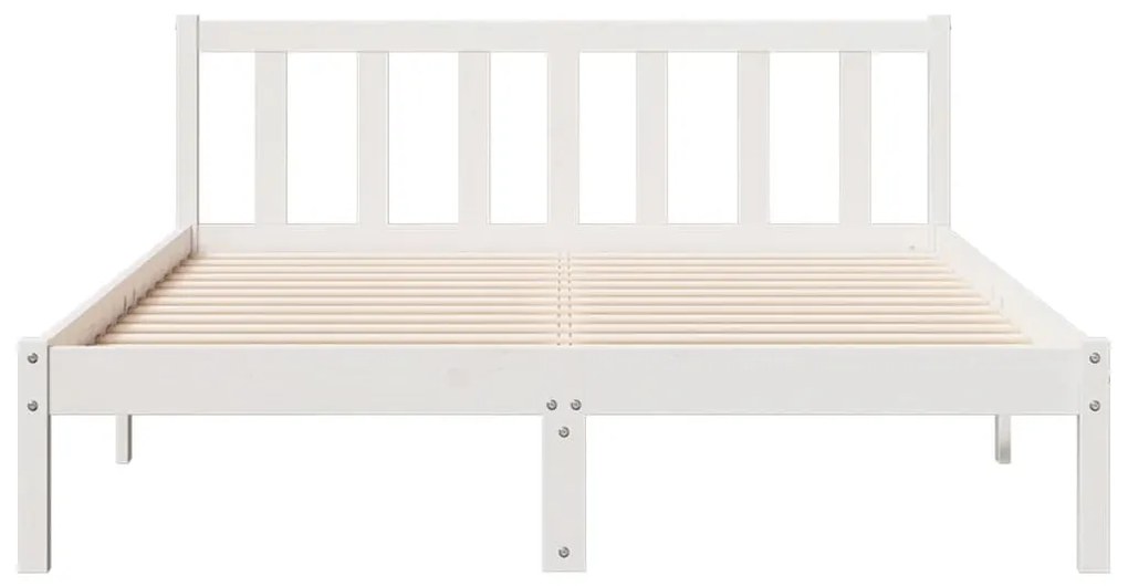 Cama extra longa sem colchão 160x220 cm pinho maciço branco