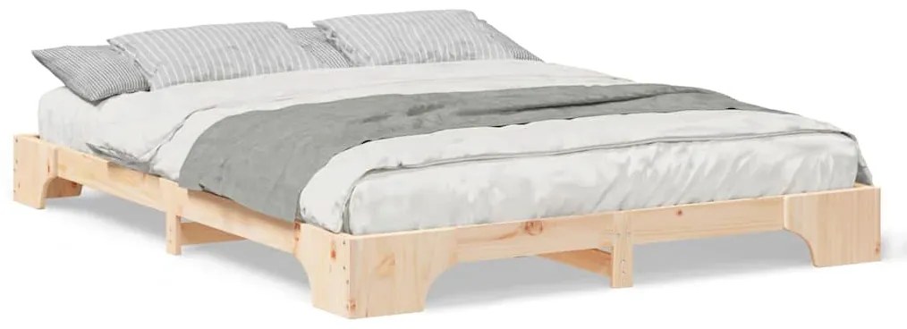 Estrutura de cama de chão Castanho 160 x 220 cm