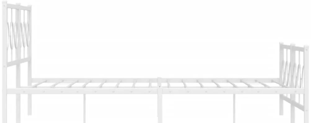 Estrutura de cama com cabeceira e pés 183x213 cm metal branco