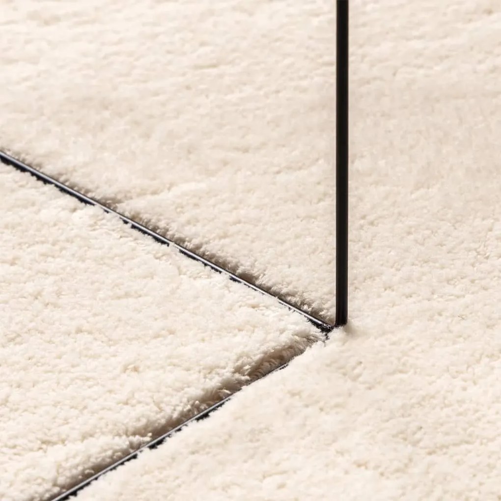 Tapete pelo curto macio e lavável HUARTE Ø 80 cm bege