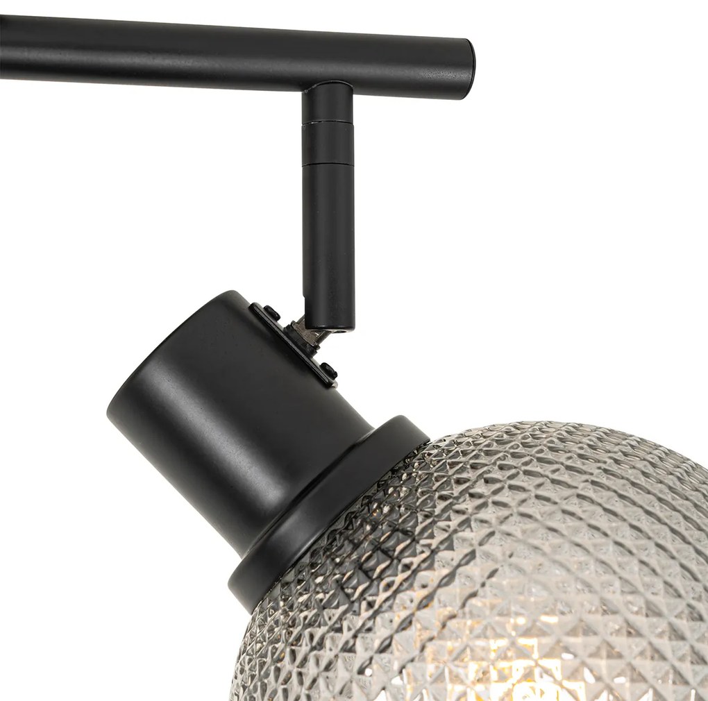 Projetores de teto design preto com vidro fumê 2 luzes - Chico Design