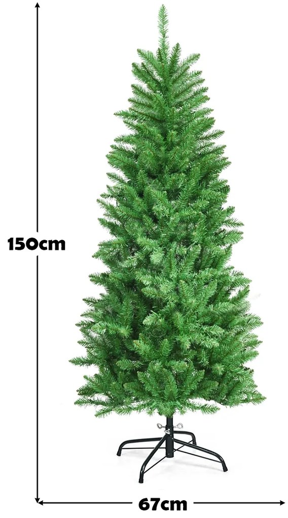 Árvore de Natal iluminada de 1,5 m com 300 ramos 150 luzes brancas e quentes Fácil de montar Perfeita para uma decoração verde