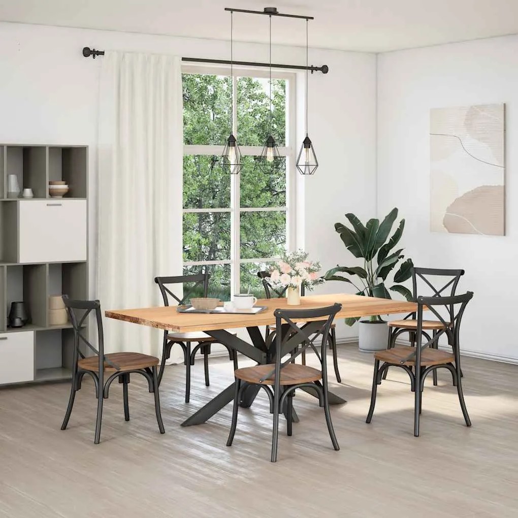 Pé de mesa de jantar em formato de aranha, antracite, 150x78x(72-73) c