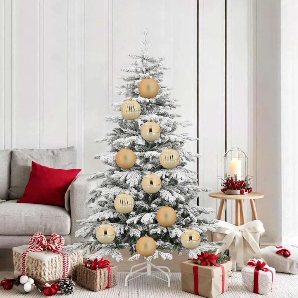 vidaXL Conjunto de Bolas de Natal XL 9 pcs Ouro Plástico