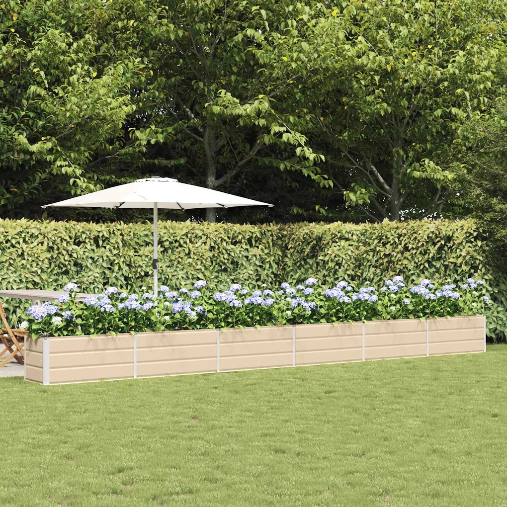 vidaXL Floreira Ivory 480 x 50 x 45 cm Aço Galvanizado